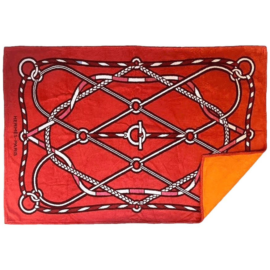 HERMES Tressages Marins Terry Beach Towel 90 x 150 cm