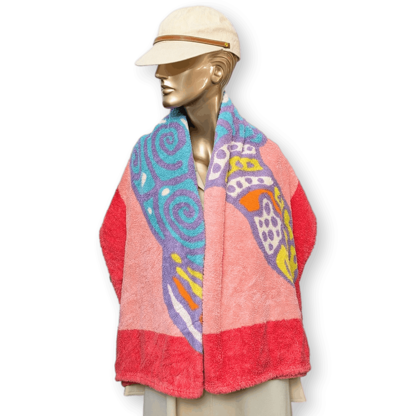 HERMES Turtle Beach Towel GM 90 x 150 cm Pink Turquoise Pristine Condition