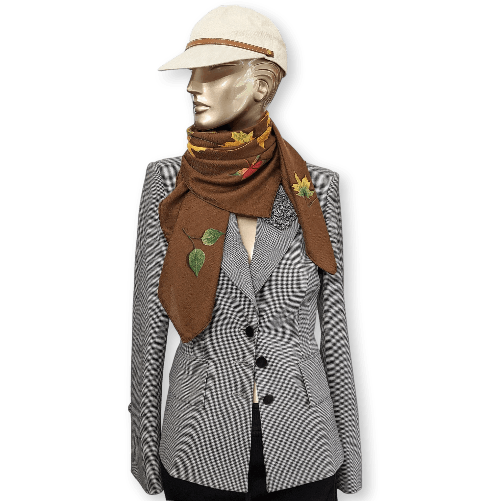Hermes 2005 Nuts A WALK IN THE PARK by Leigh P. Cooke Cashmere 90cm