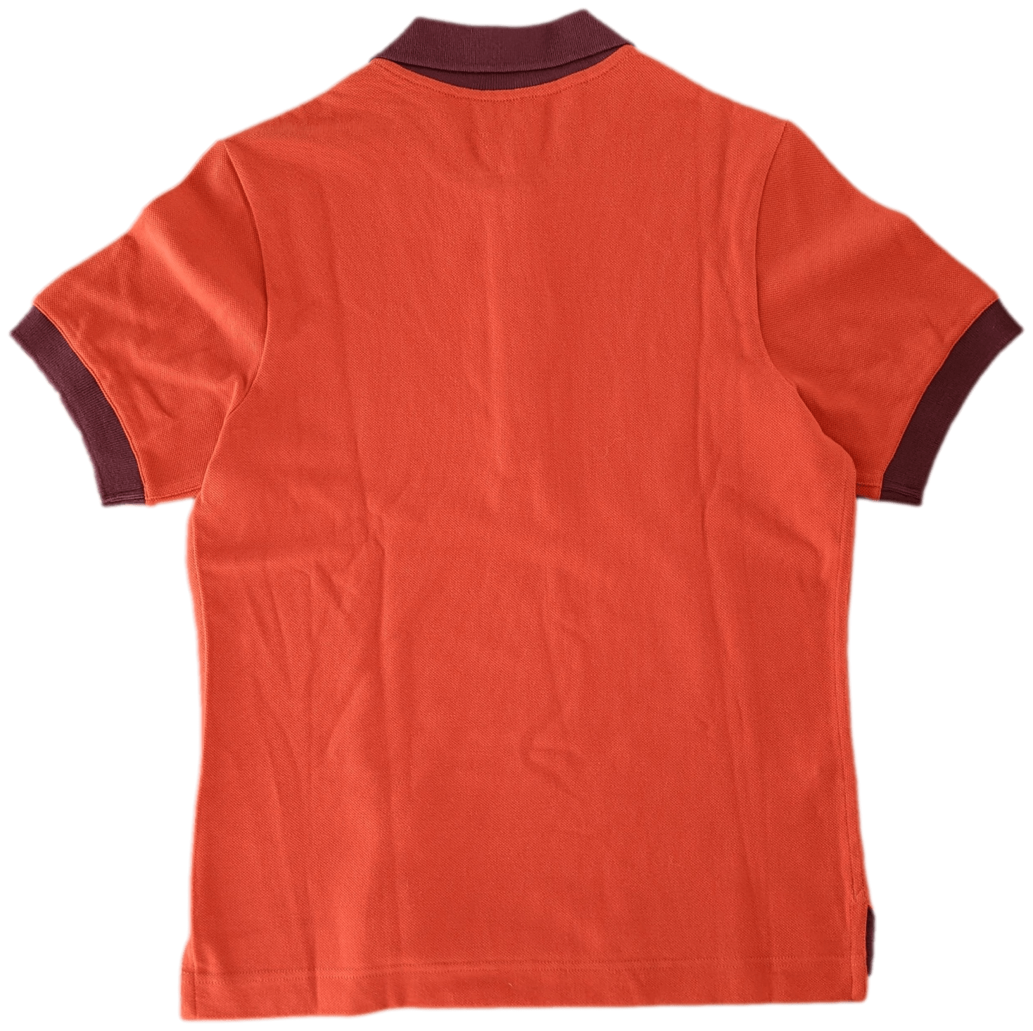 HERMES POLO SELLIER Women's Orange/Burgundy Buttoned Polo Shirt