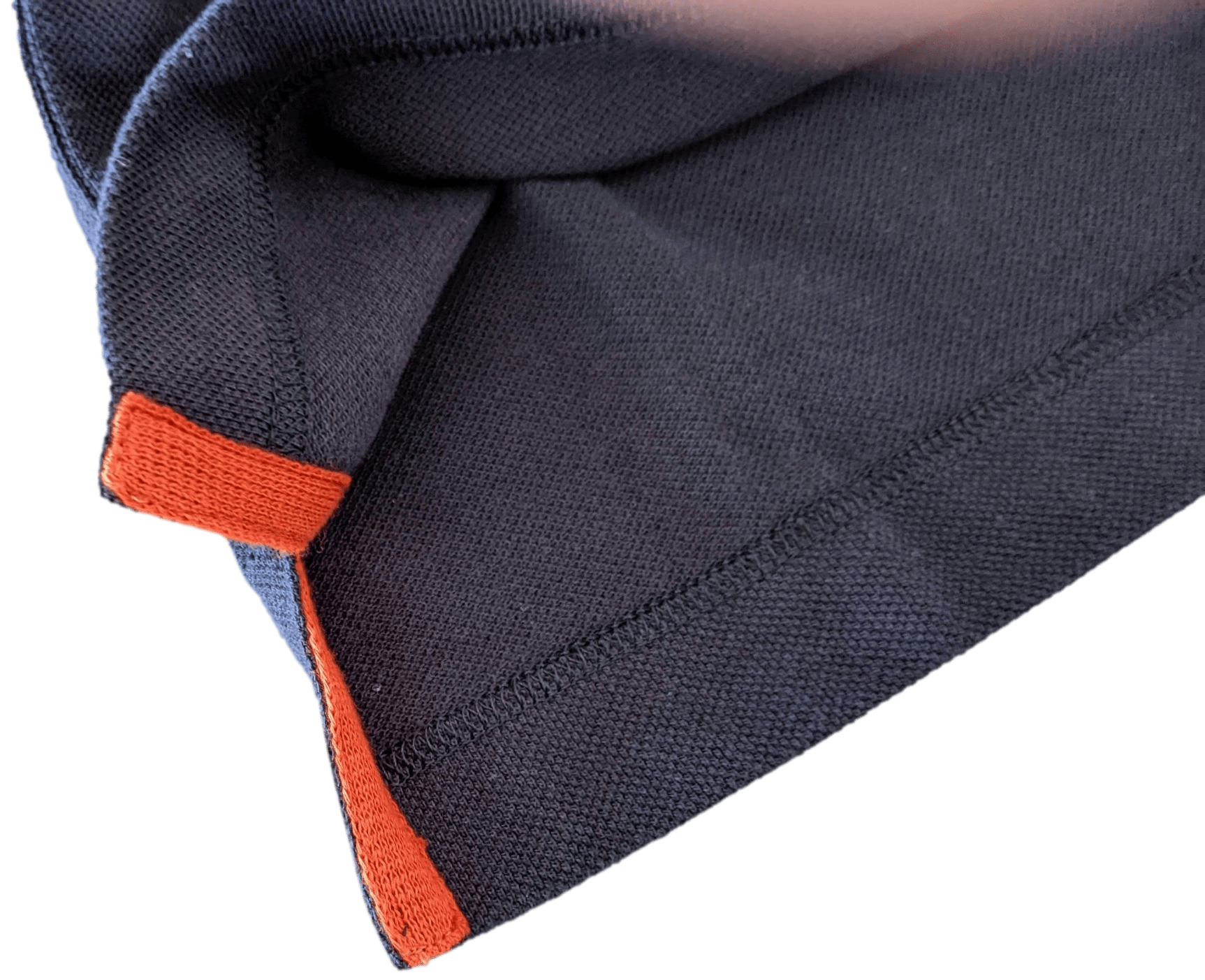 HERMES POLO SELLIER Women's Navy/Orange Buttoned Polo Shirt