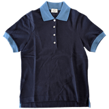 HERMES POLO SELLIER Women's Navy/Pilote Blue Buttoned Polo Shirt