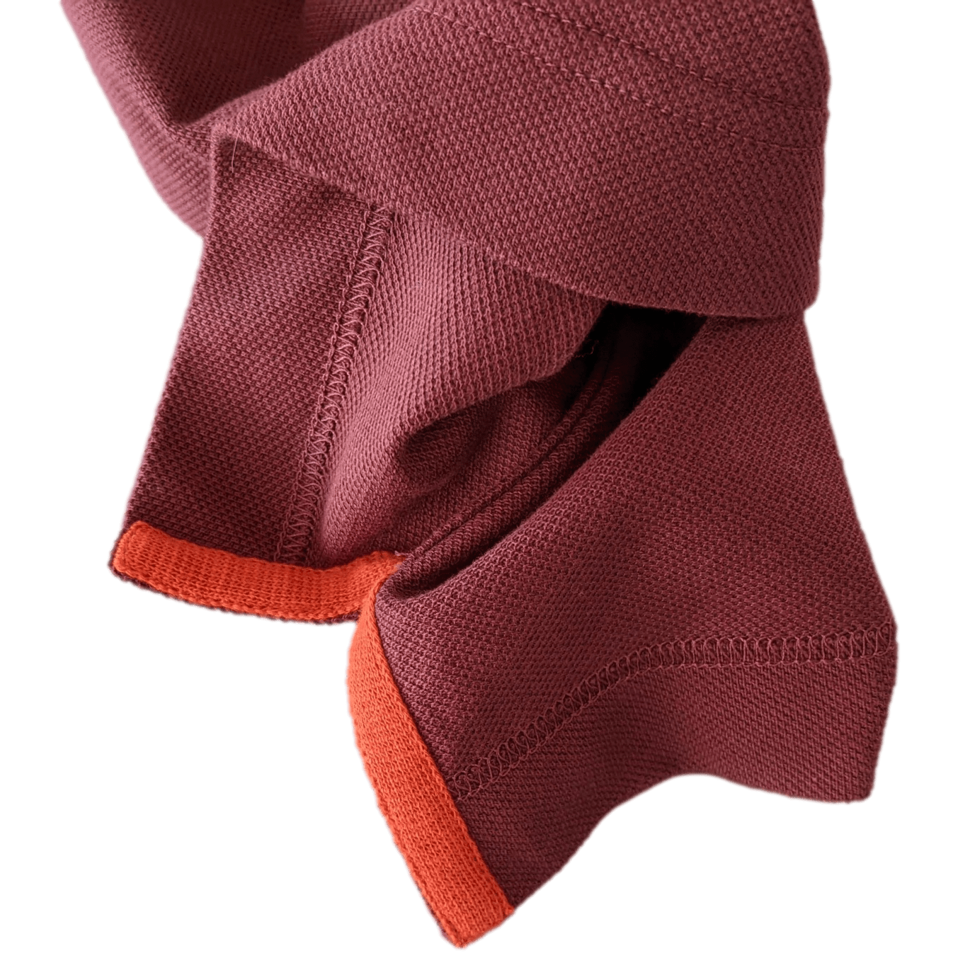 HERMES POLO SELLIER Women's Burgundy/Orange Buttoned Polo Shirt