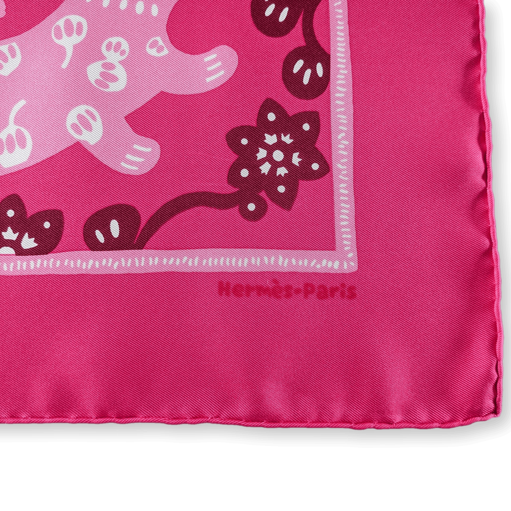 HERMES Year of the Rat Gavroche 45 Twill Silk Rose Fuchsia Prune New in Box Collector