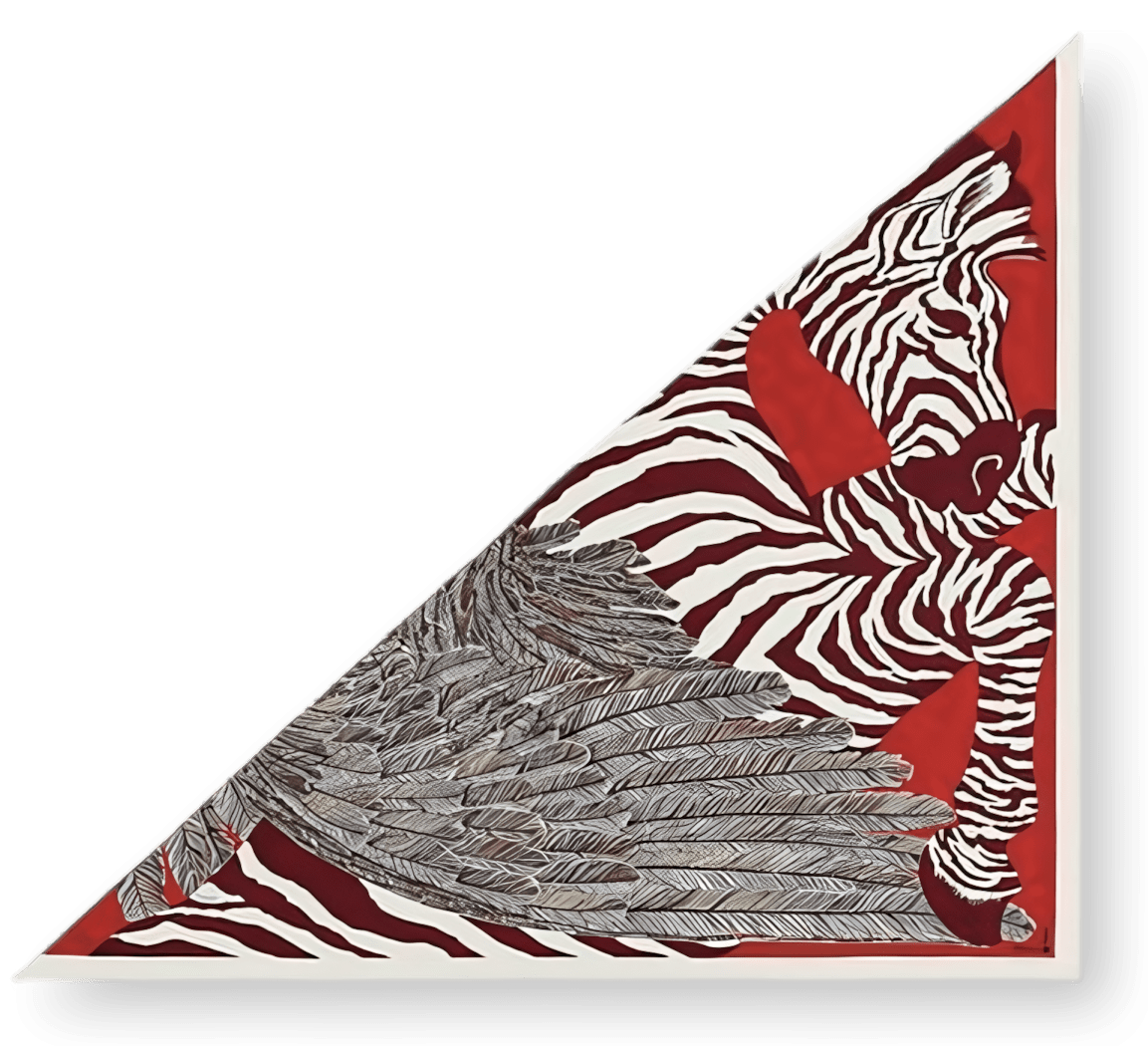 HERMES Giant Triangle Zebra Pegasus in Cashmere/Sik by Alice Shirley