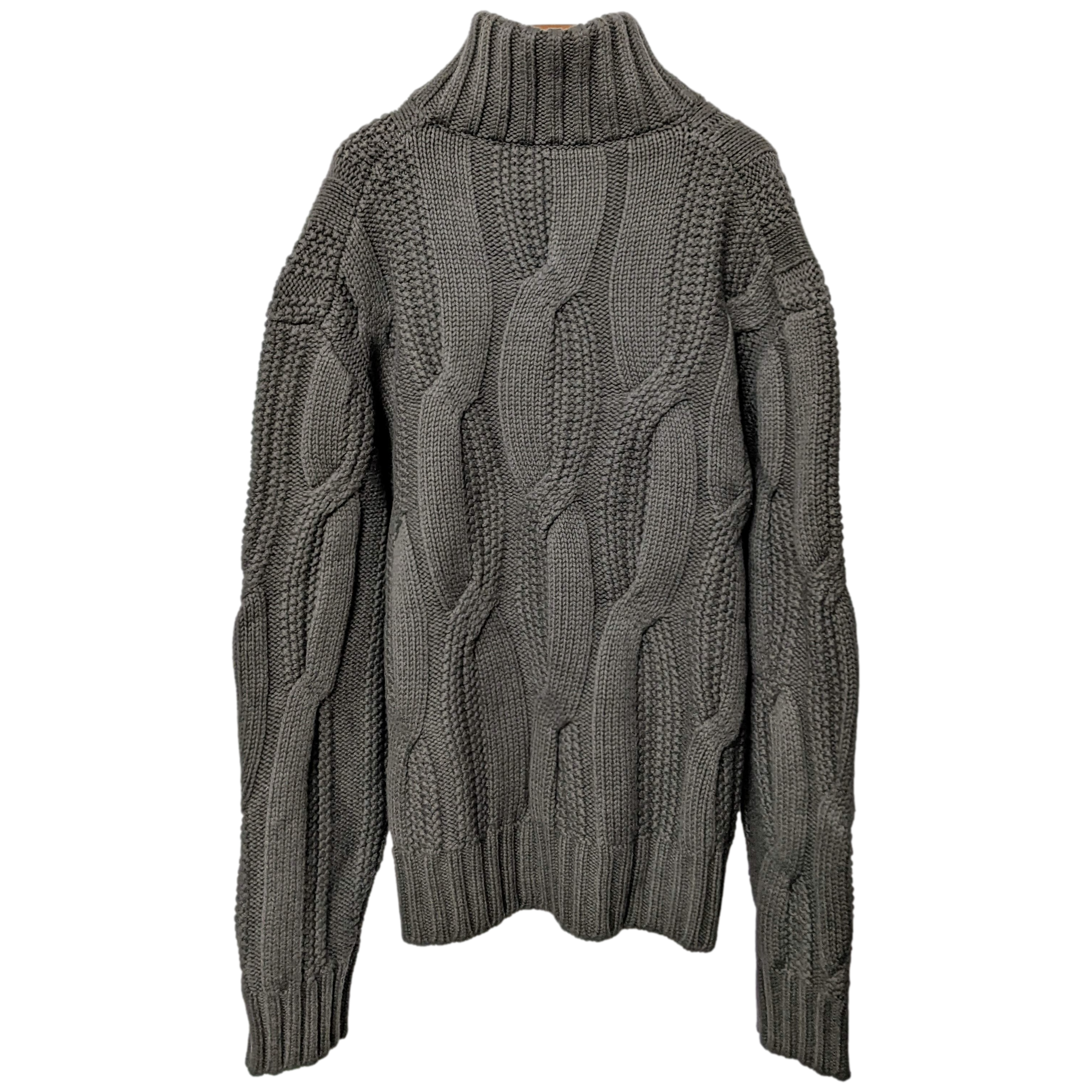 HERMES PULL CAMIONEUR BLOCK TORSADE Zipped Roll Neck Jumper Sweater XL