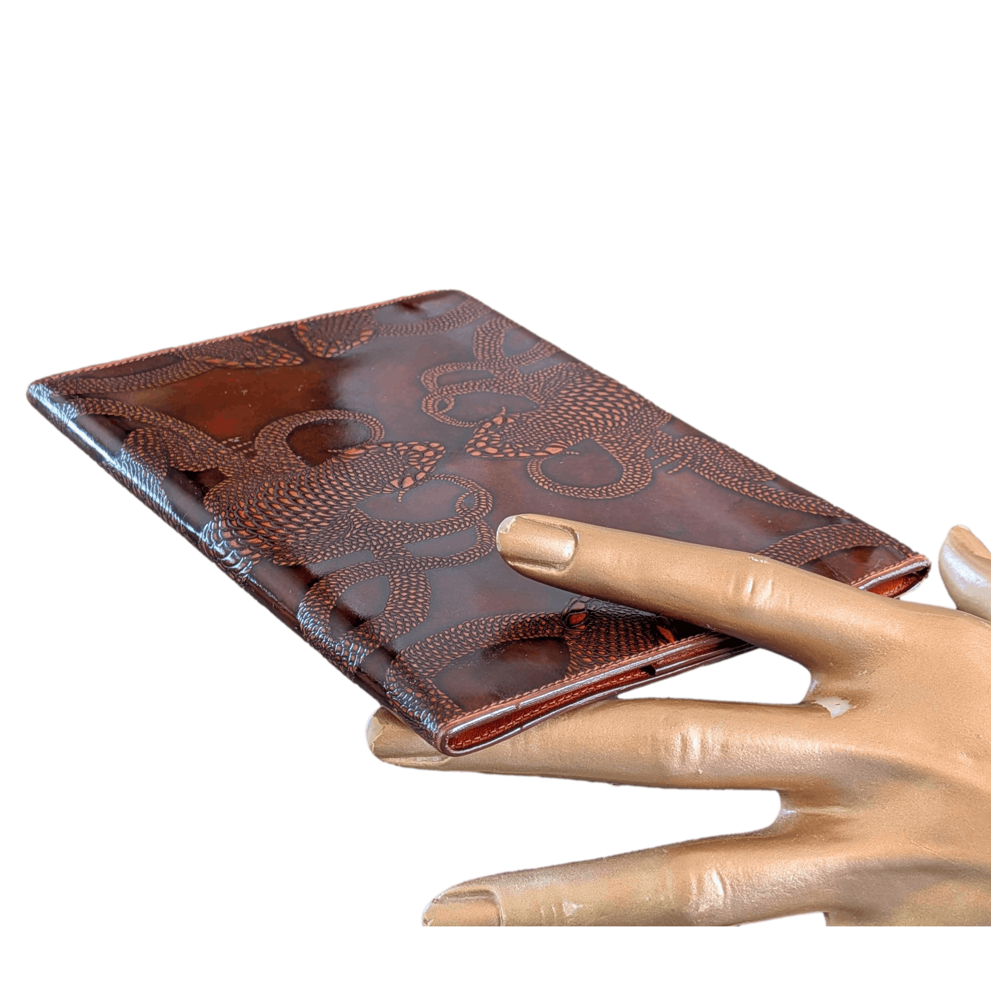 JEAN PATOU Paris Embossed Varan Leather Document Wallet Portfolio 1960s Rare