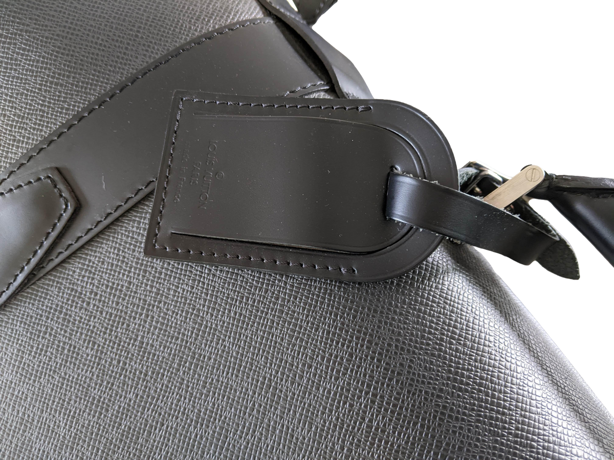 Louis Vuitton Noir/Vert Taiga Leather Brushed Metal " Portable Gibeciere " Garment Travel Bag GM