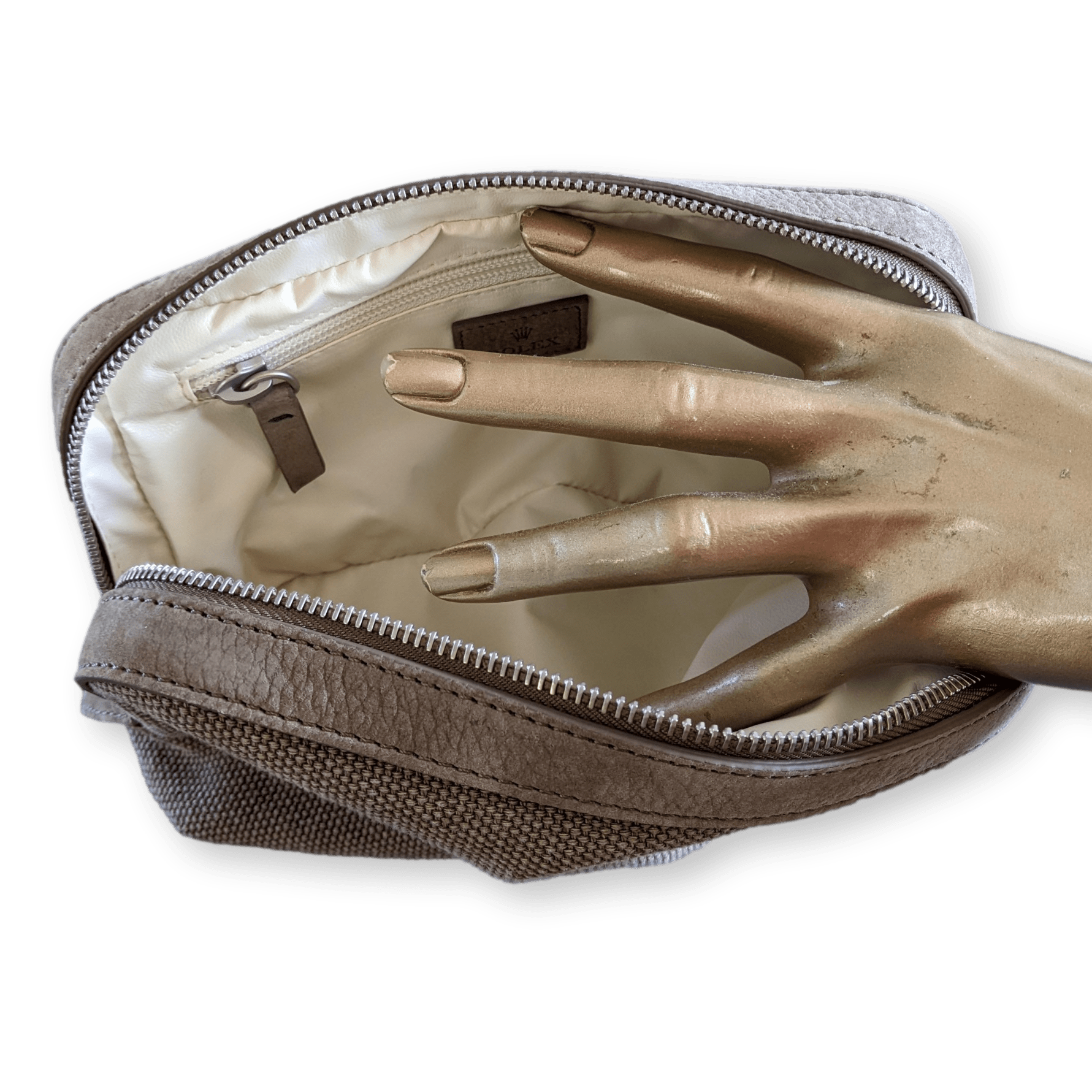 ROLEX Etoupe Canvas Toiletry Cosmetic Bag Unisex for VIP