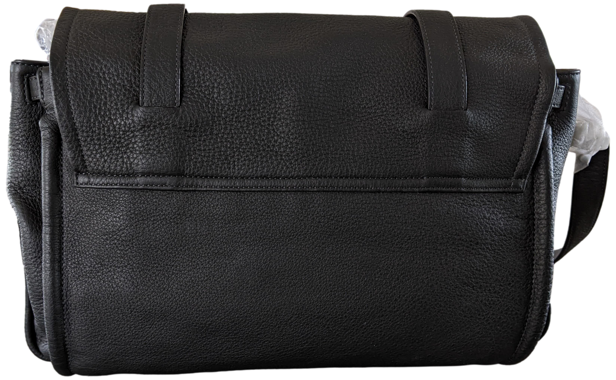 Produits Van Astyn Noir Grained Calfskin Courrier Messenger Bag GM 38 cm,