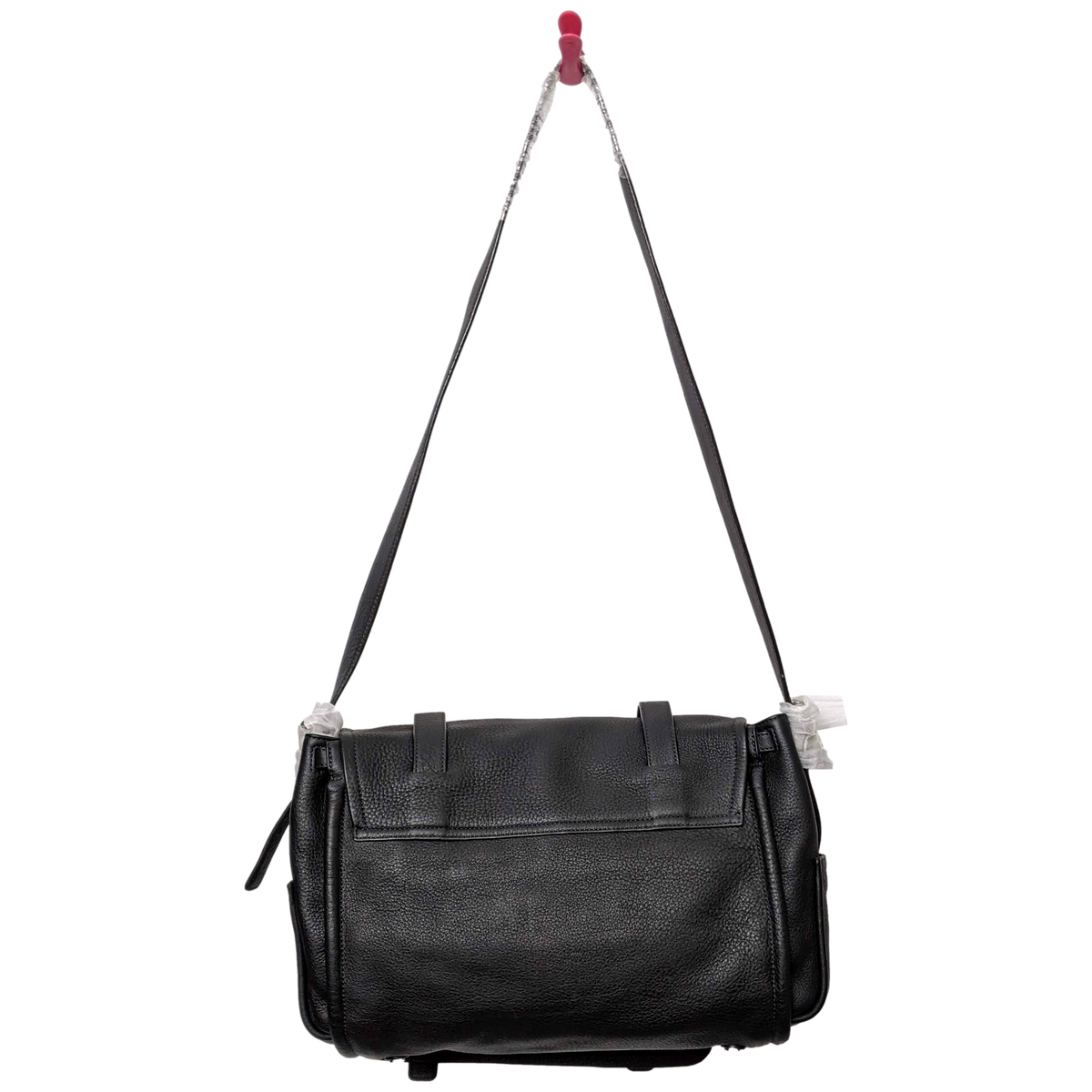 Produits Van Astyn Noir Grained Calfskin Courrier Messenger Bag GM 38 cm,
