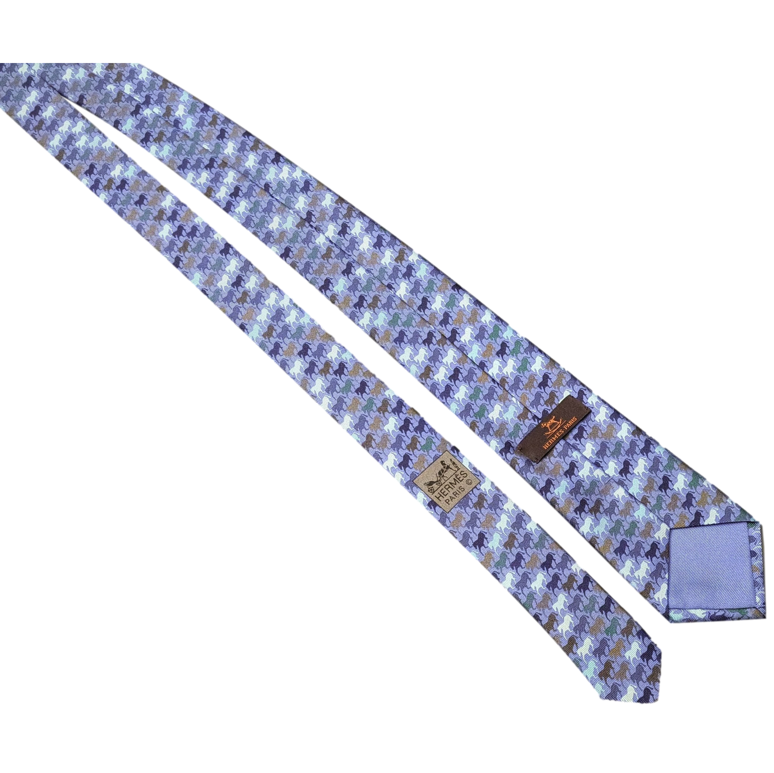 Hermes Rare Bleu/Aqua/Gris "Adada" Child Tie 6 cm