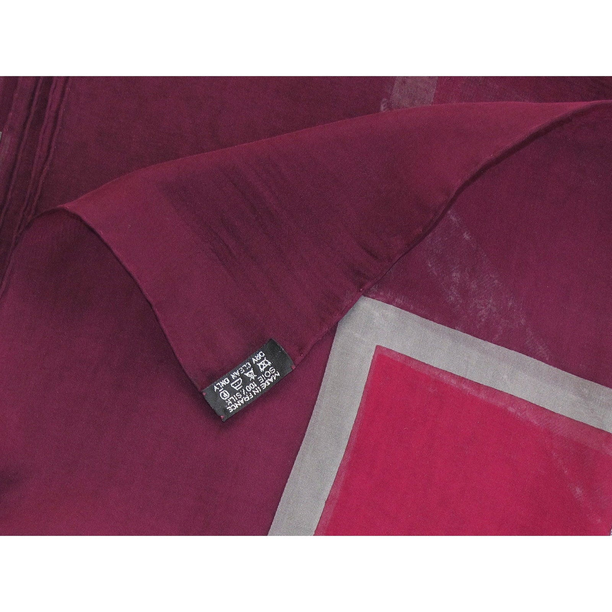 Hermes 2004 Burgundy Grey Bolduc by Jean-Louis Dumas Mousseline 140, New, Rare! - poupishop
