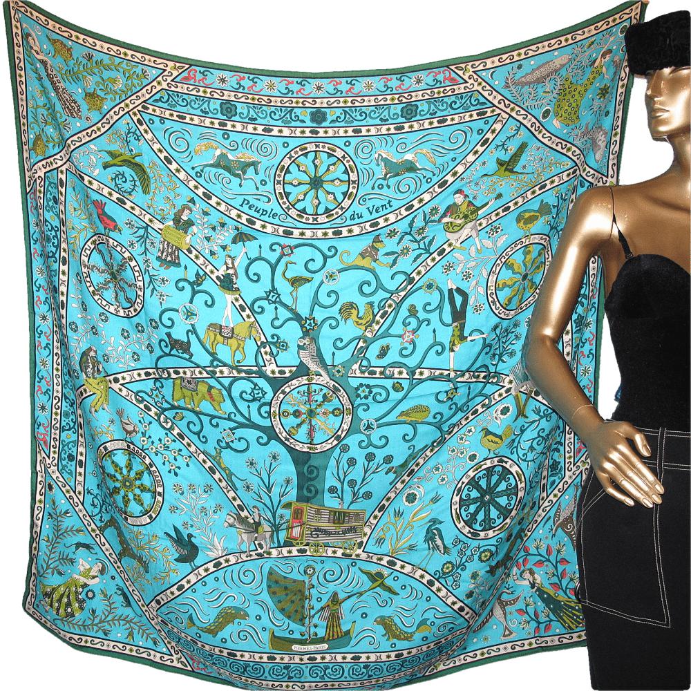 Hermes Peuple du Vent by Christine Henry Cashmere Shawl