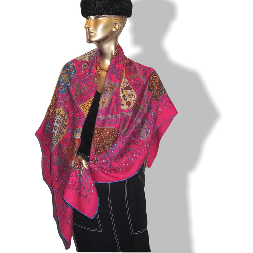 Hermes Arbre de Vie by Christine Henry Cashmere Shawl 140