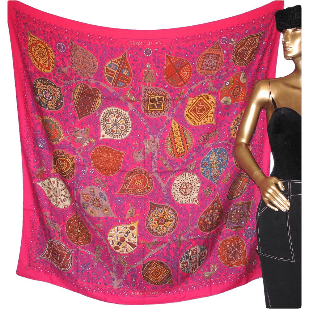Hermes Arbre de Vie by Christine Henry Cashmere Shawl 140