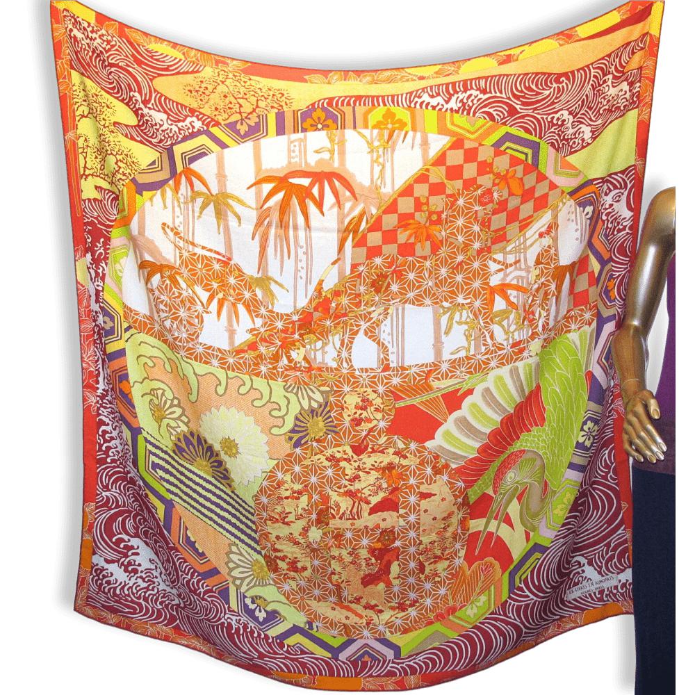 Hermes EX-LIBRIS EN KIMONOS Cashmere Shawl 140 CM