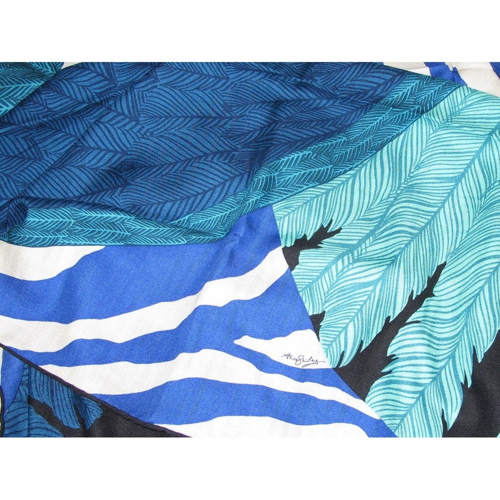 Hermes 2014 cw15 Caban Turquoise Zebra Pegasus Cashmere Shawl 140, New! - poupishop