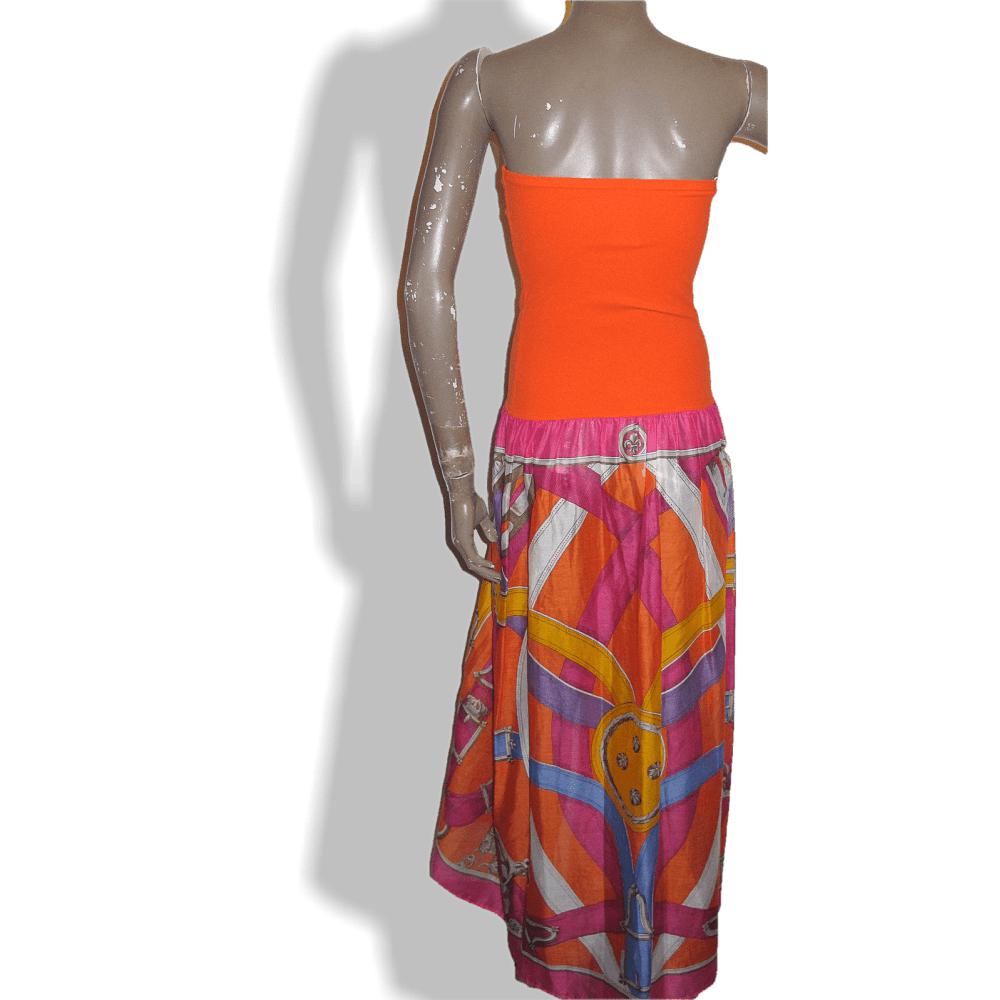 Hermes Cavalcadour Cotton Summer Sleeveless Bustier Beach Dress