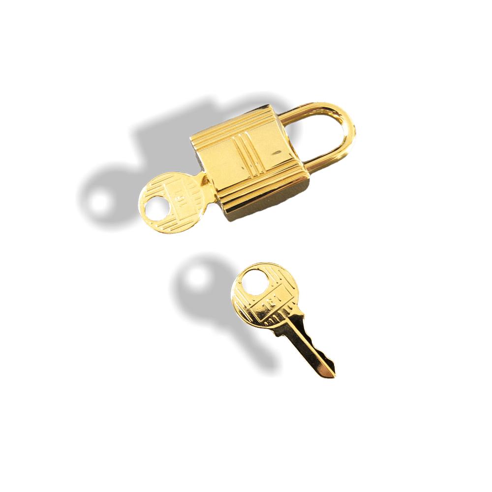 Hermes 24K Gold Lock and keys, Authentic Hermes 24K Gold Lo…