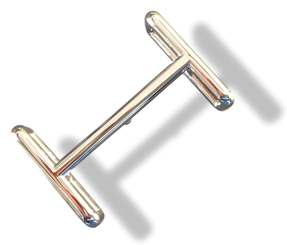Hermes Plated Silver and Palladium IDEM Buckle H 32mm, New in Orange Pochette!