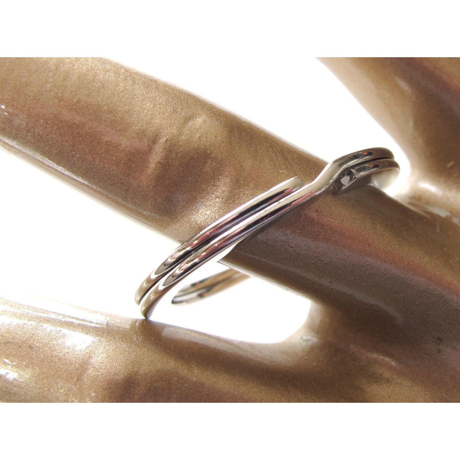 Hermes Plated Silver and Palladium Key Ring