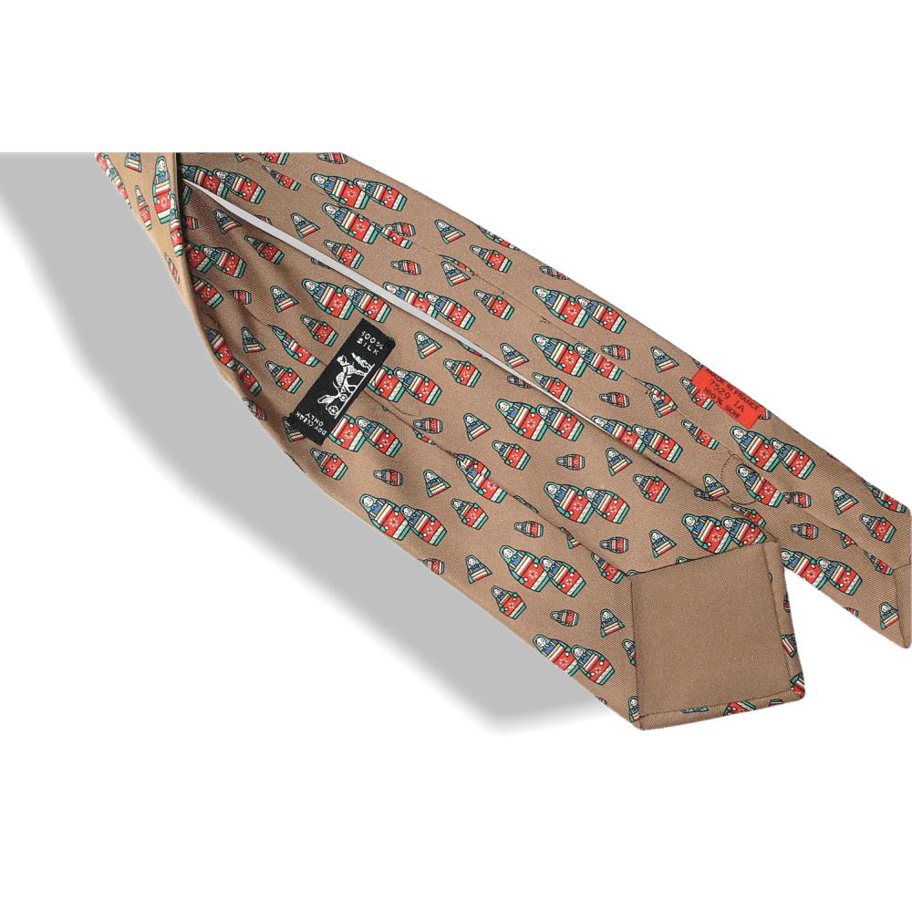 Hermes Poupees Russes Matriochka Doll Twill Silk Tie