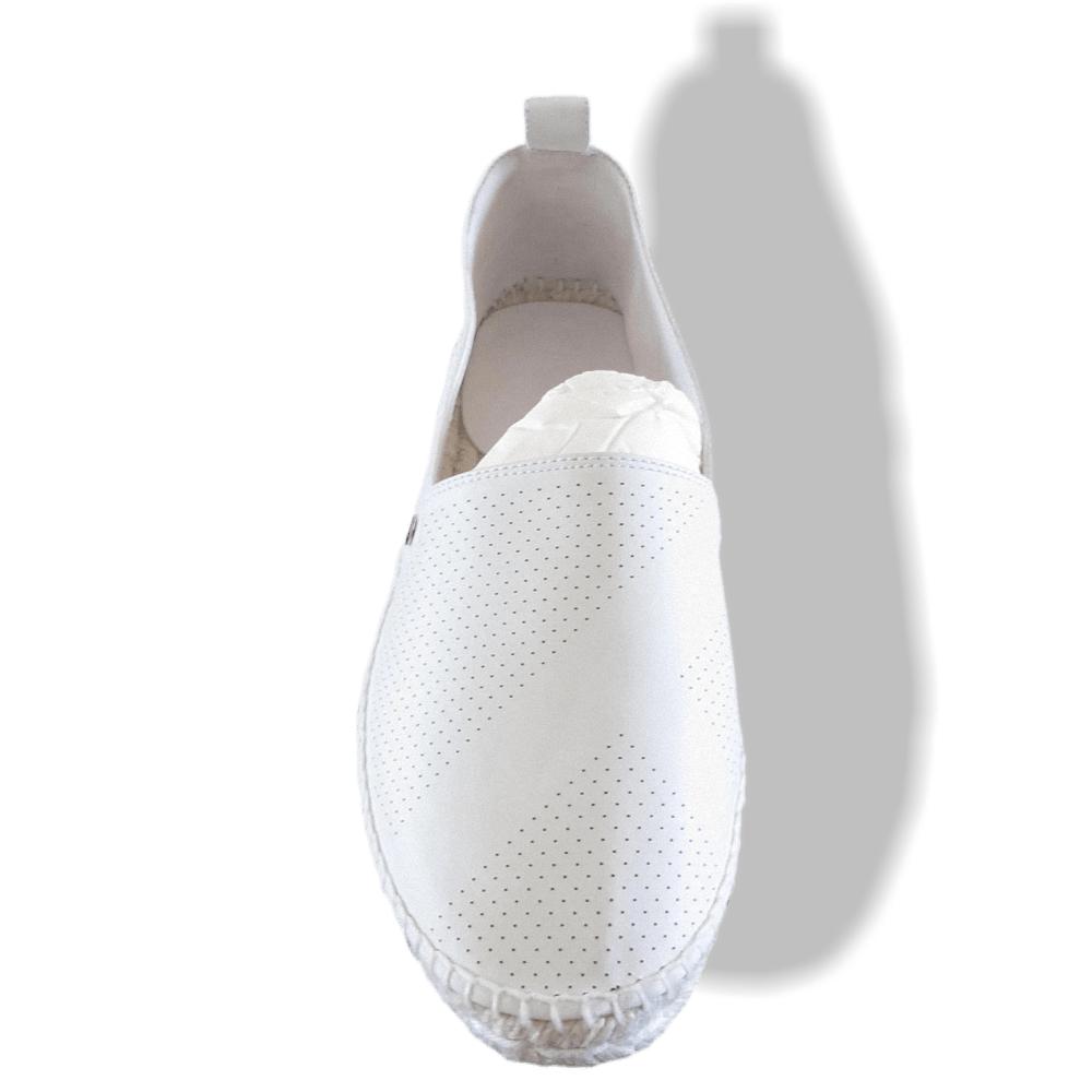 Hermes White Perforated Lambskin Nappa Eusebio Espadrilles Sneakers