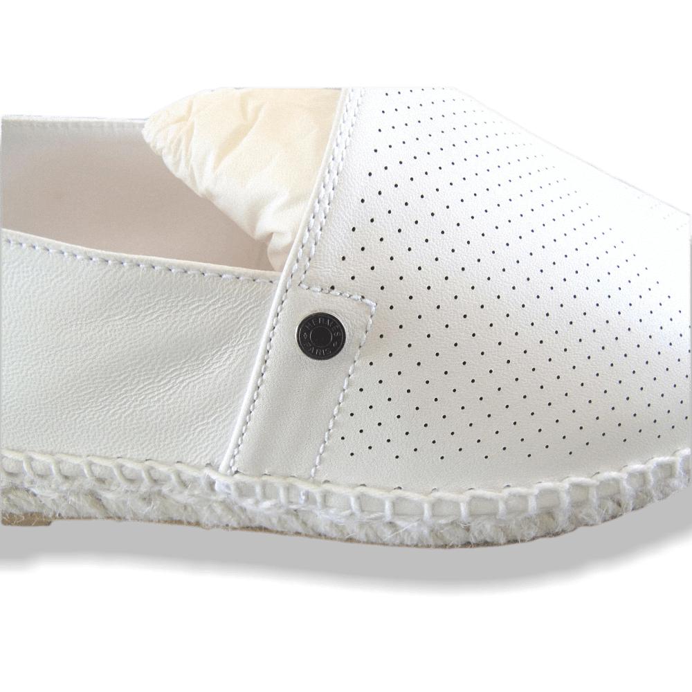 Hermes White Perforated Lambskin Nappa Eusebio Espadrilles Sneakers