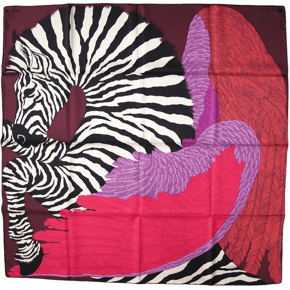Hermes cw02 Fuchsia Plum Red Purple Zebra Pegasus Twill 90