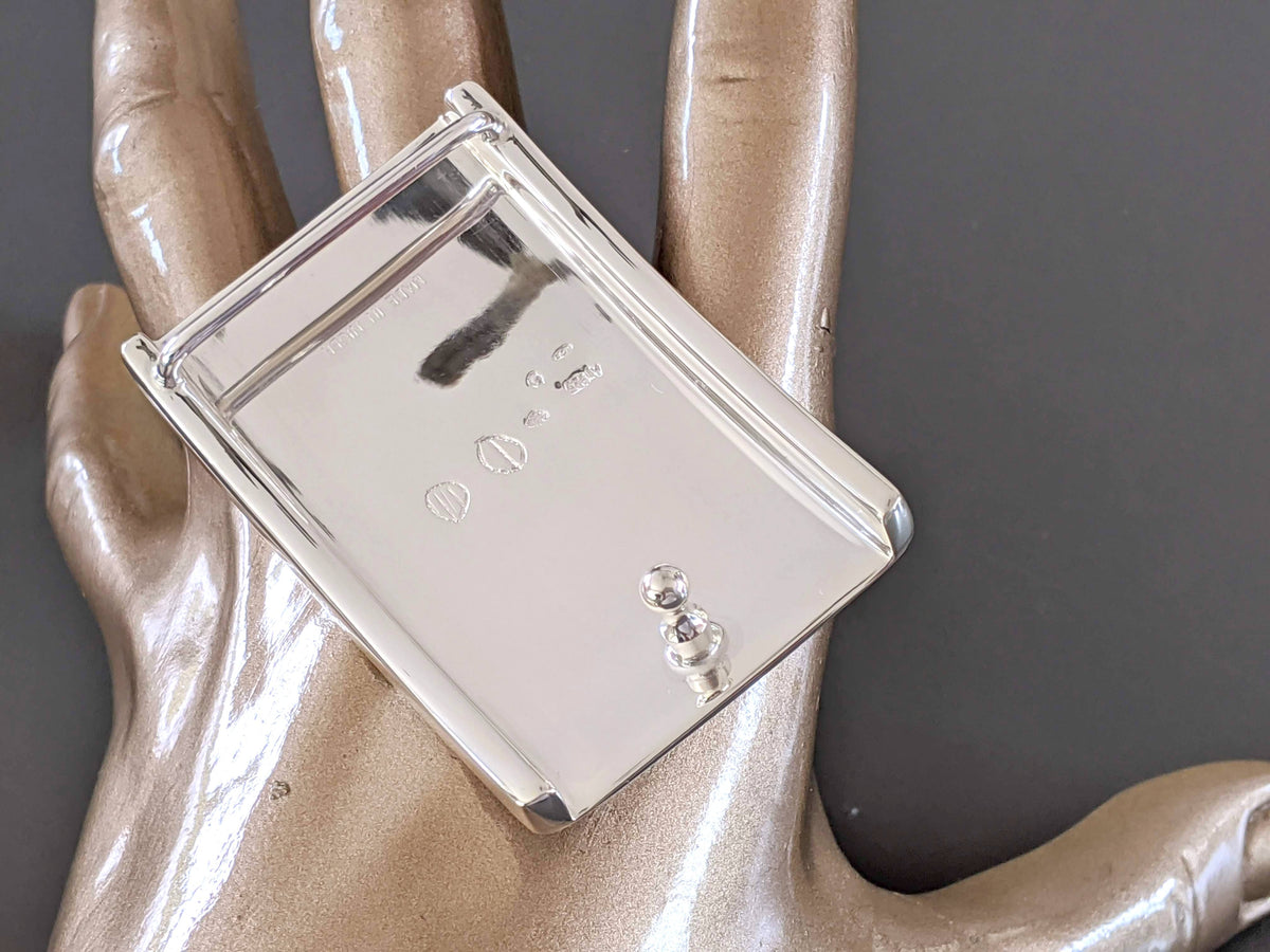 Hermes AG Massif Sterling Silver 925 TOUAREG 8 Belt Buckle H 32mm, New with Pochette and Box!