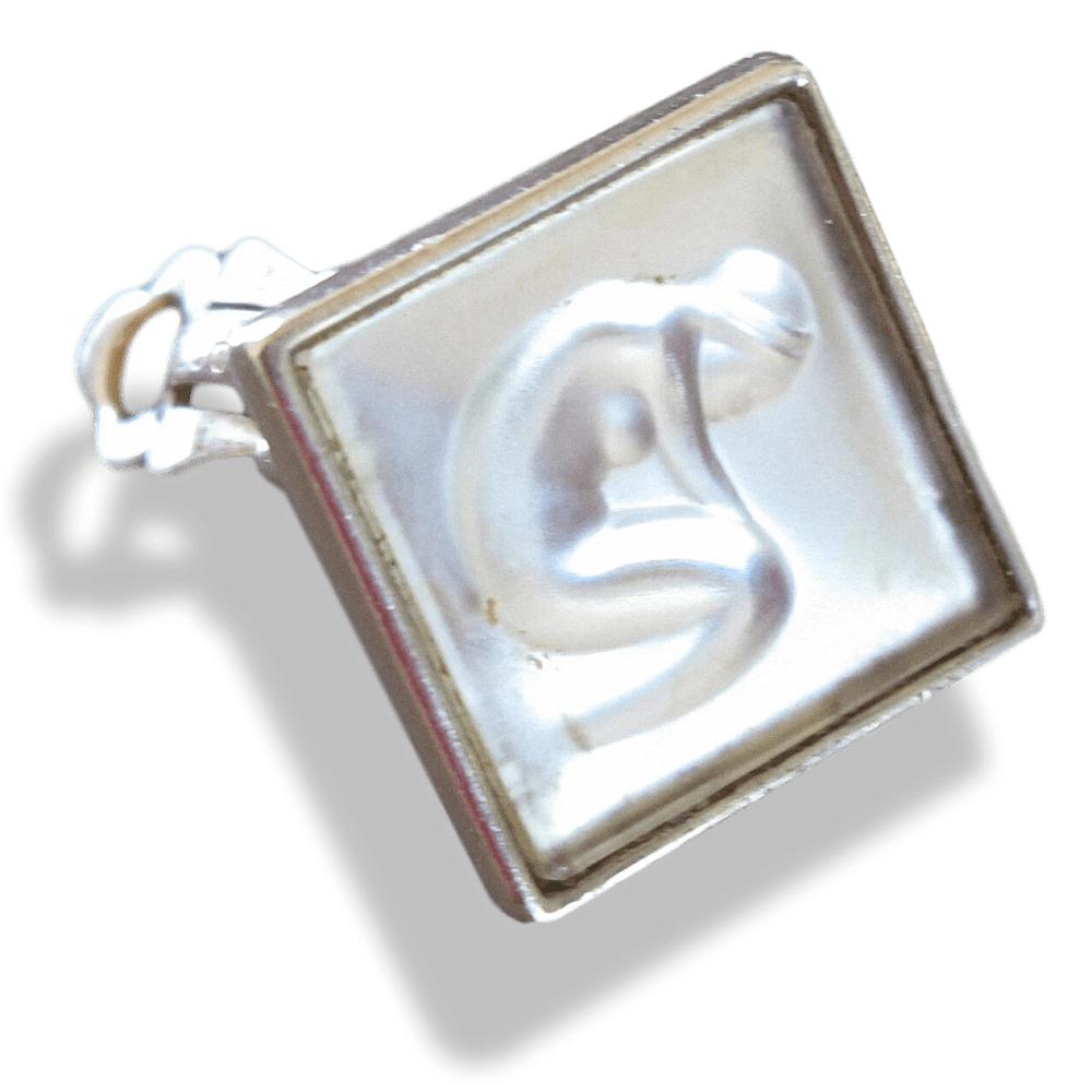 Lalique Silver 800 Nude Poured and Pearly Glass Crystal Clip on Earrings, Box!