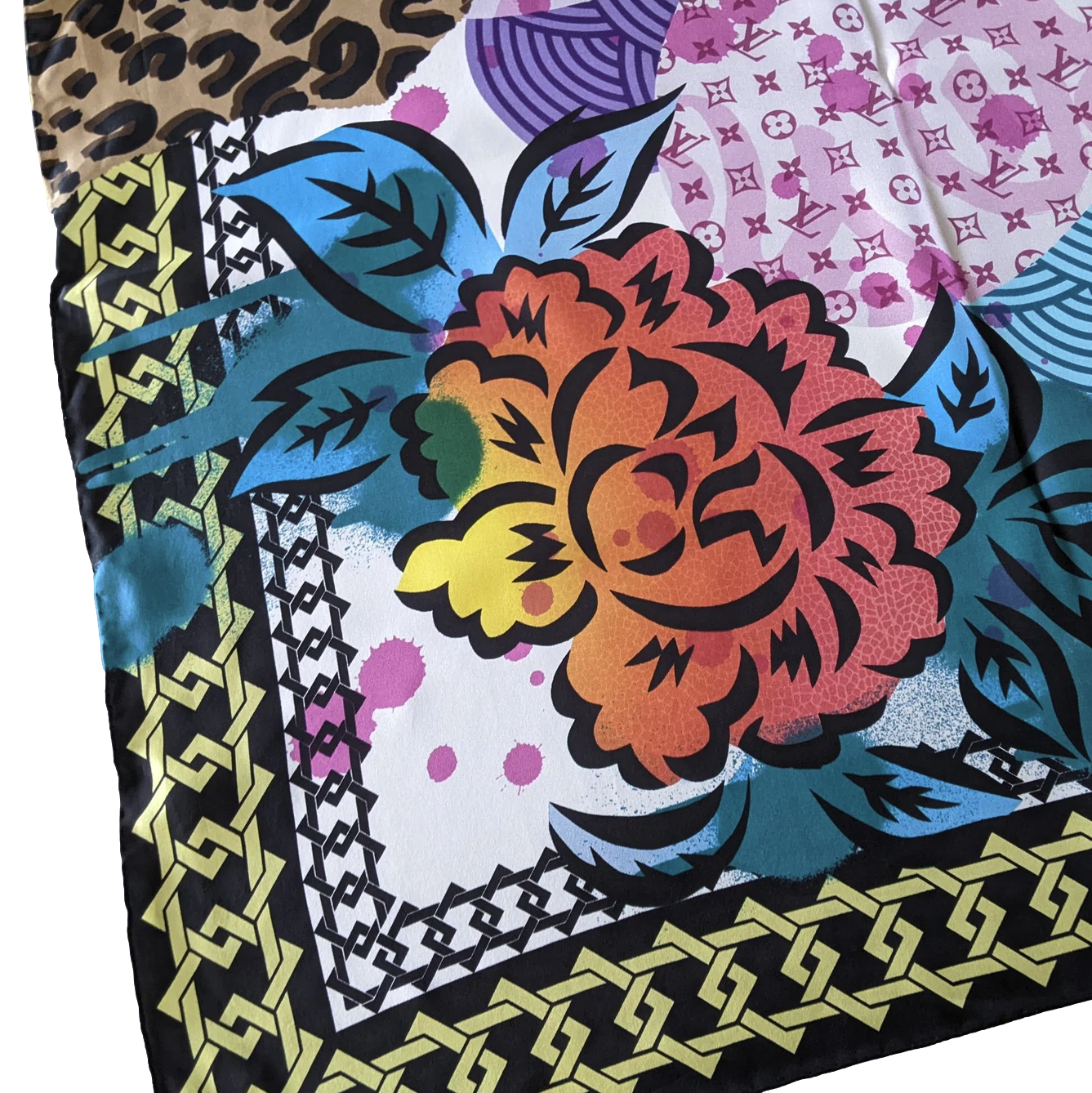 Louis Vuitton & Aiko Limited Artist Scarf Silk Shawl 140