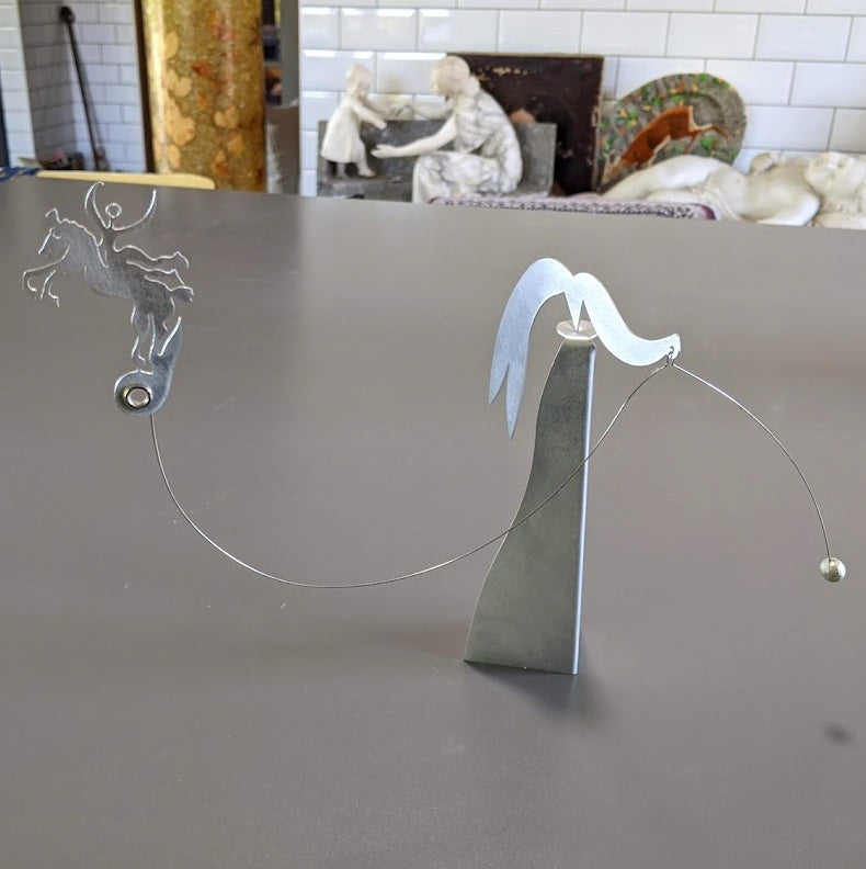 Hermes 2007 Brushed Steel / Acier Brossé Mobile "Shall we Dance? " by Philippe Caron Mobile, Box!