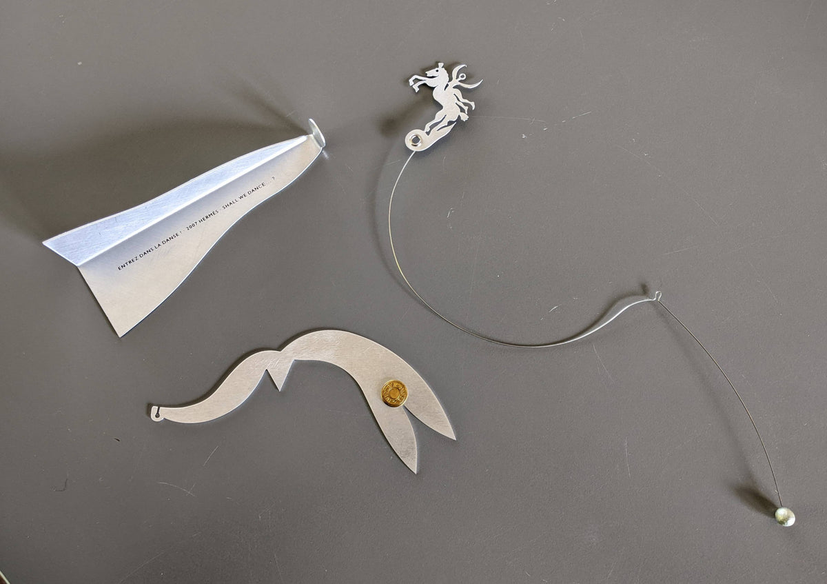 Hermes 2007 Brushed Steel / Acier Brossé Mobile "Shall we Dance? " by Philippe Caron Mobile, Box!
