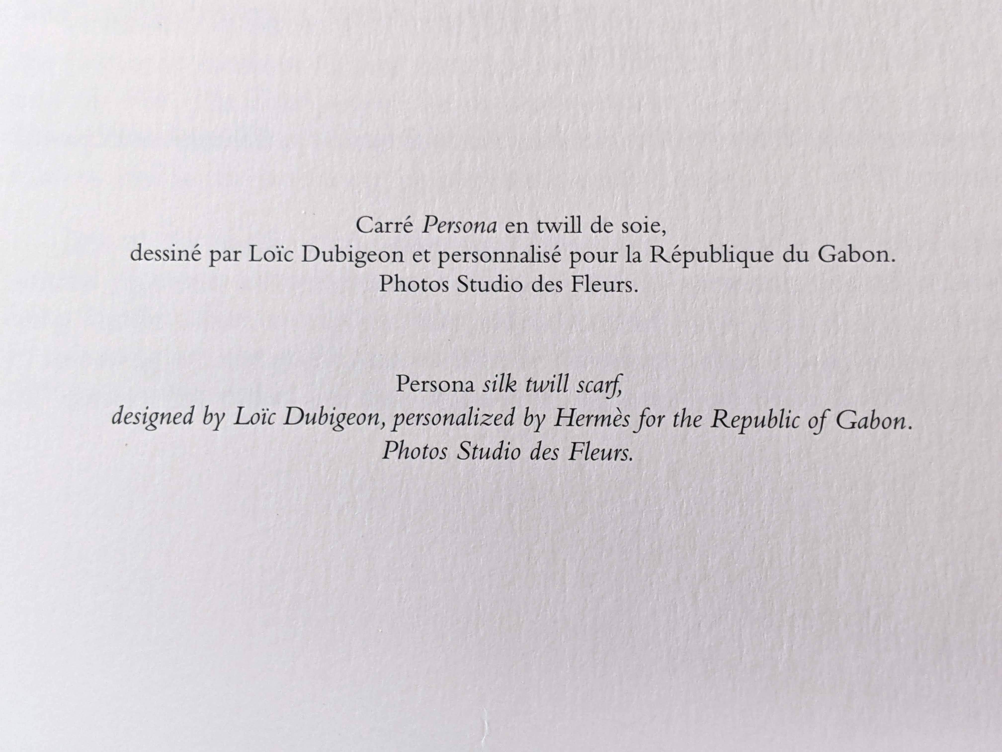 Produits Hermes Rare Special Issue "Republique Gabonaise - Persona" by Loic Dubigeon Twill 90cm