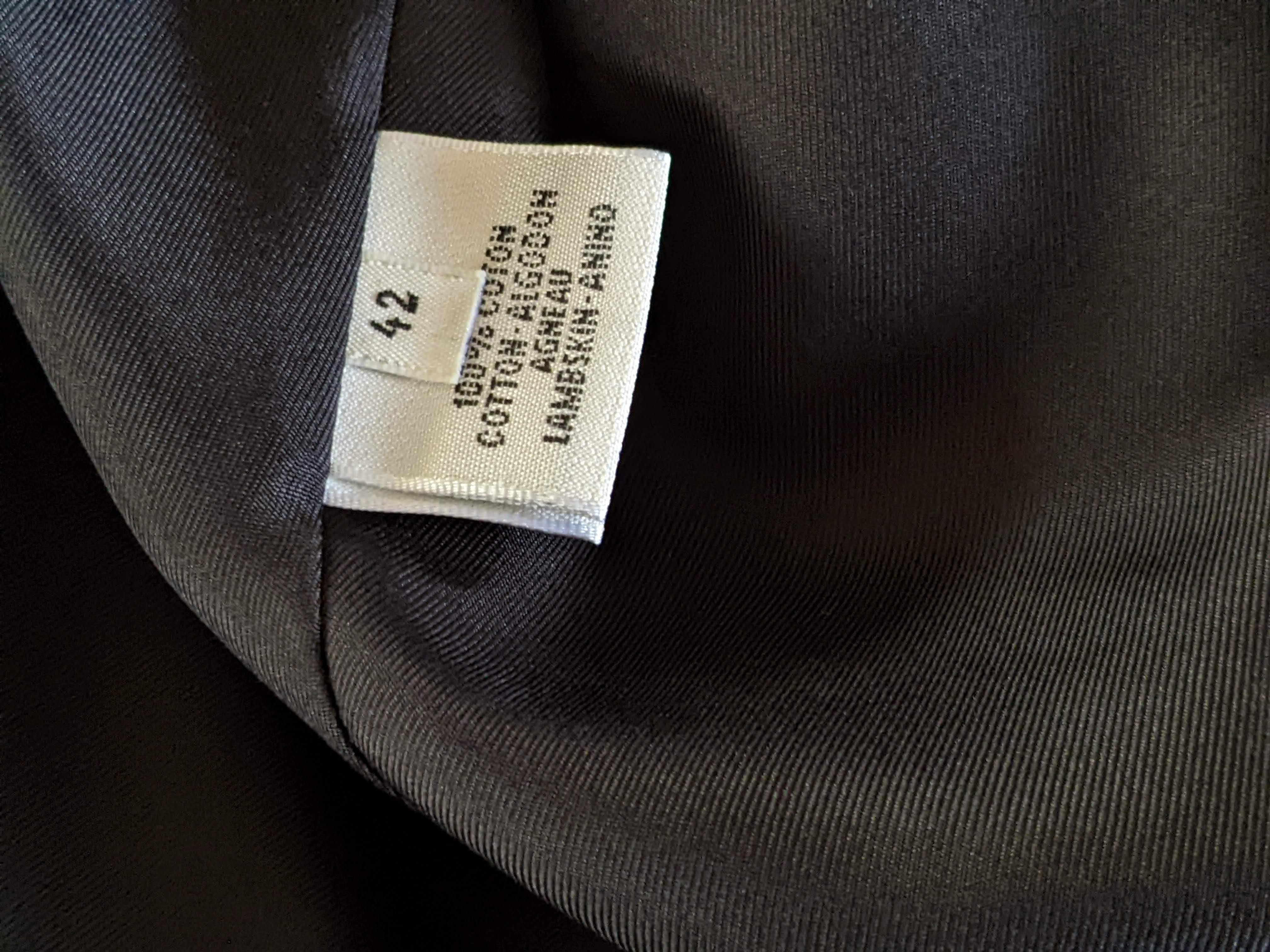 Hermes Black Smooth Velvet with Lambskin Details Women's Jacket Sz42