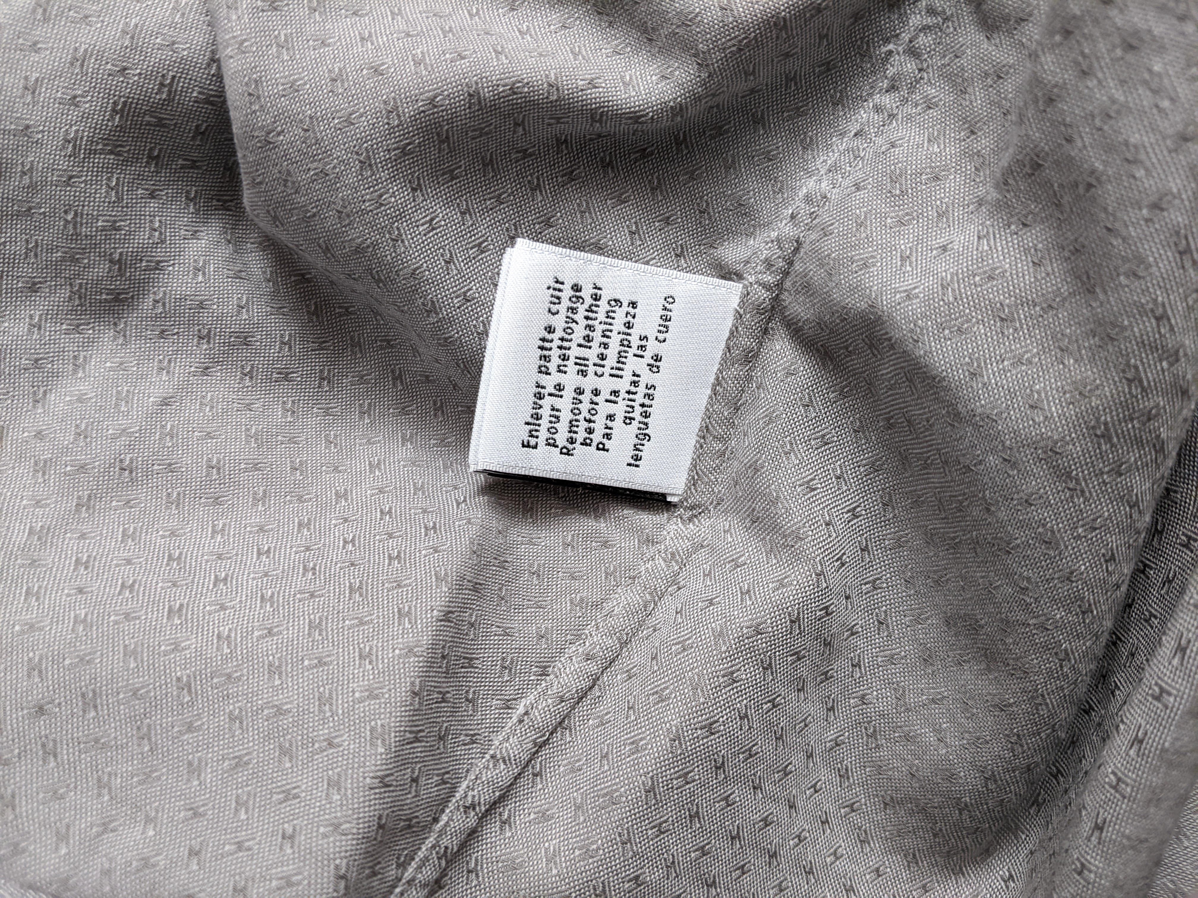 Hermes Men's Grey Cotton Long Sleeves Shirt with Removabe Lambskin Tabs missing