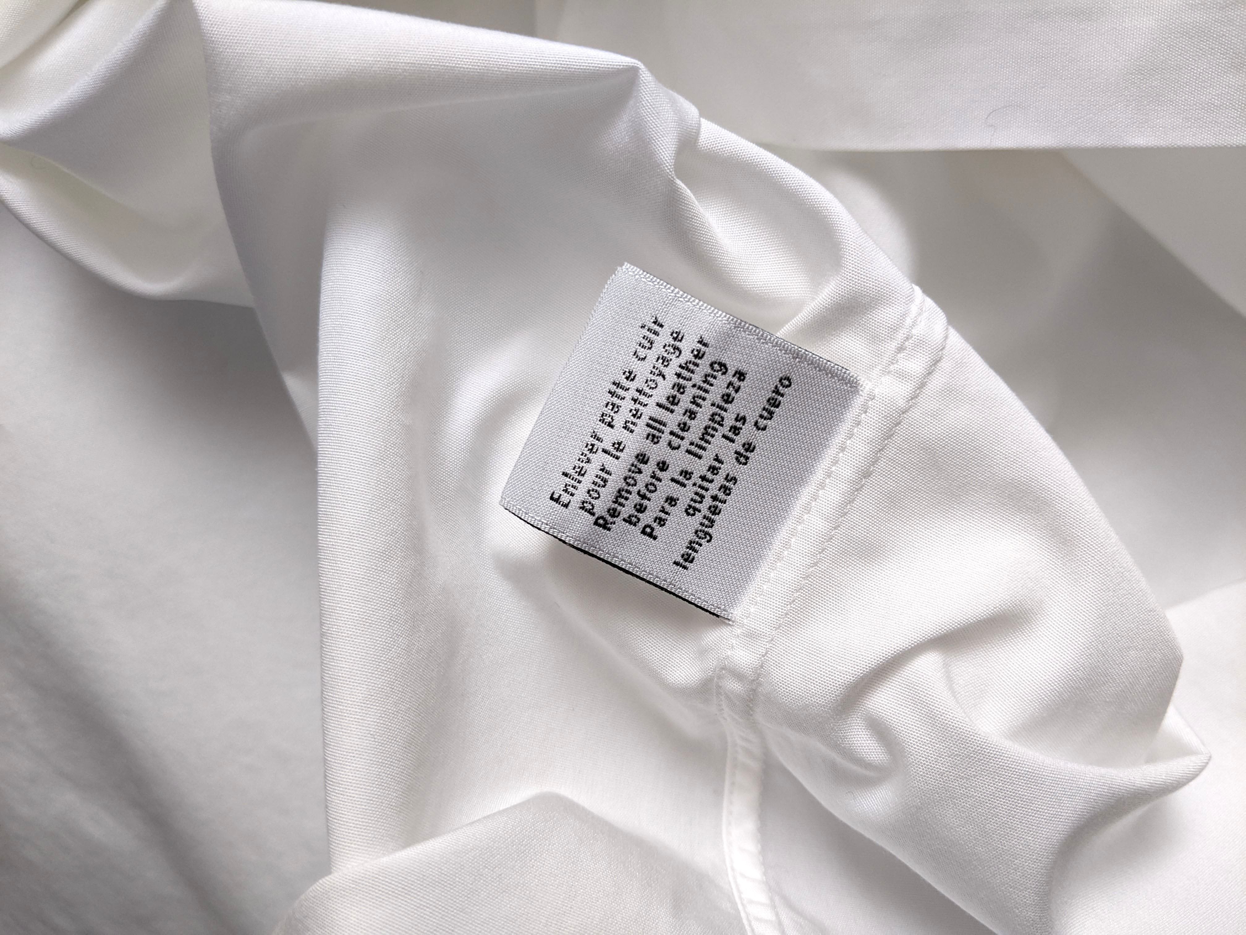 Hermes Men's White Cotton Short Sleeves Shirt with Removabe Lambskin Tabs