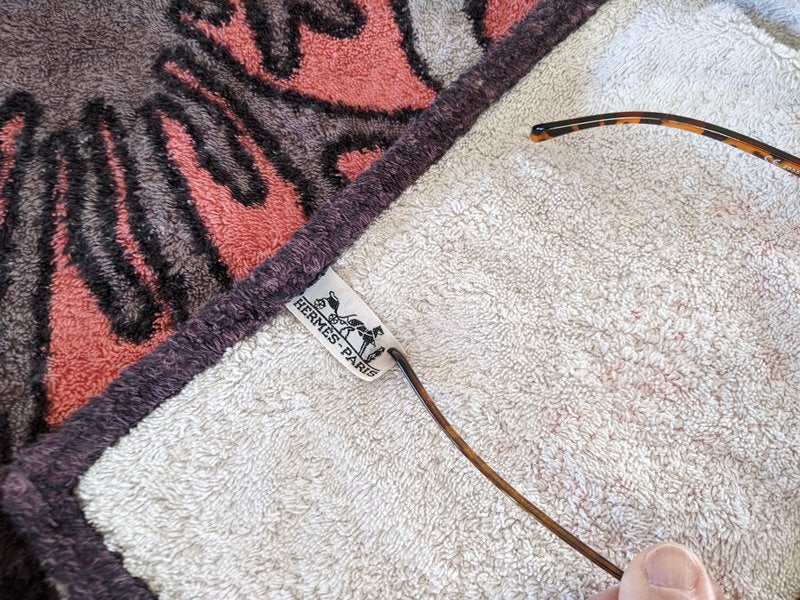 Produits Hermes Vintage "Hippocampes" Tapis de Plage Terry Beach Towel 90 x 150 cm