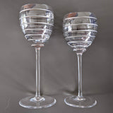 Hermes 2007 Saint Louis Crystal "Fanfare" Set of 2 Glasses (Wine + Water), NIB!