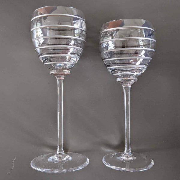 Hermes 2007 Saint Louis Crystal "Fanfare" Set of 2 Glasses (Wine + Water), NIB!