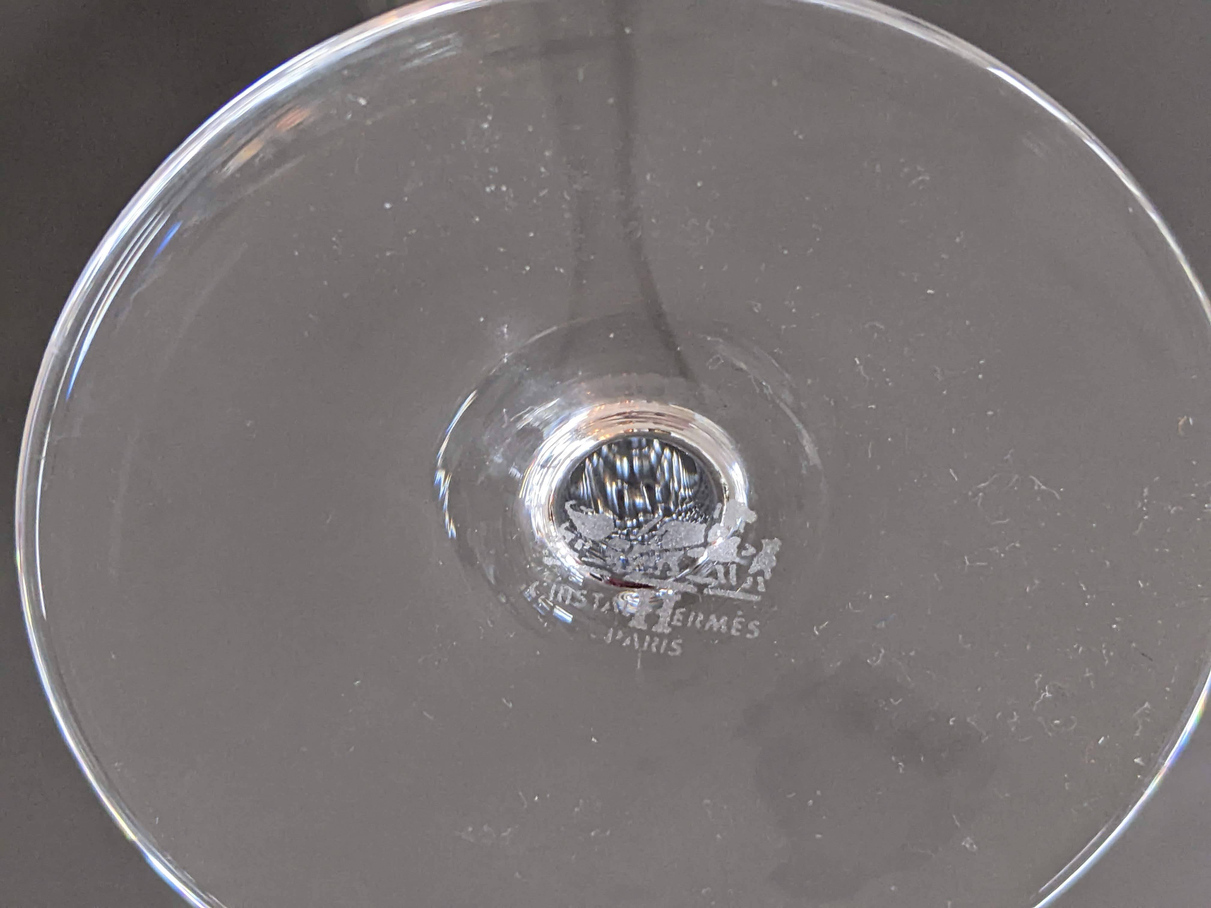 Hermes 2007 Saint Louis Crystal "Fanfare" Champagne Flute 22 cm