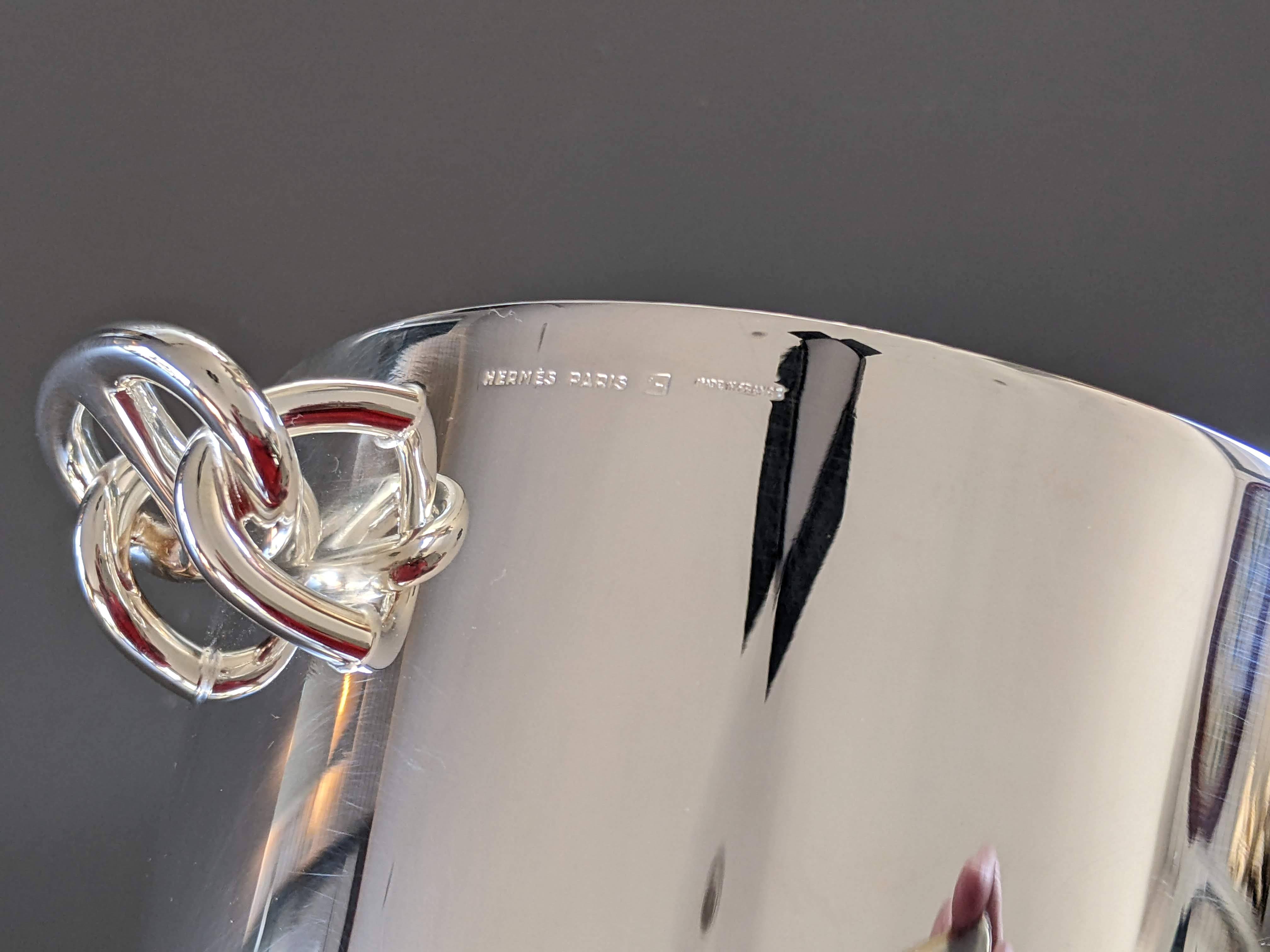 Hermes Silver Plated "Chaine d'Ancre" Ice Bucket, Pristine Condition!
