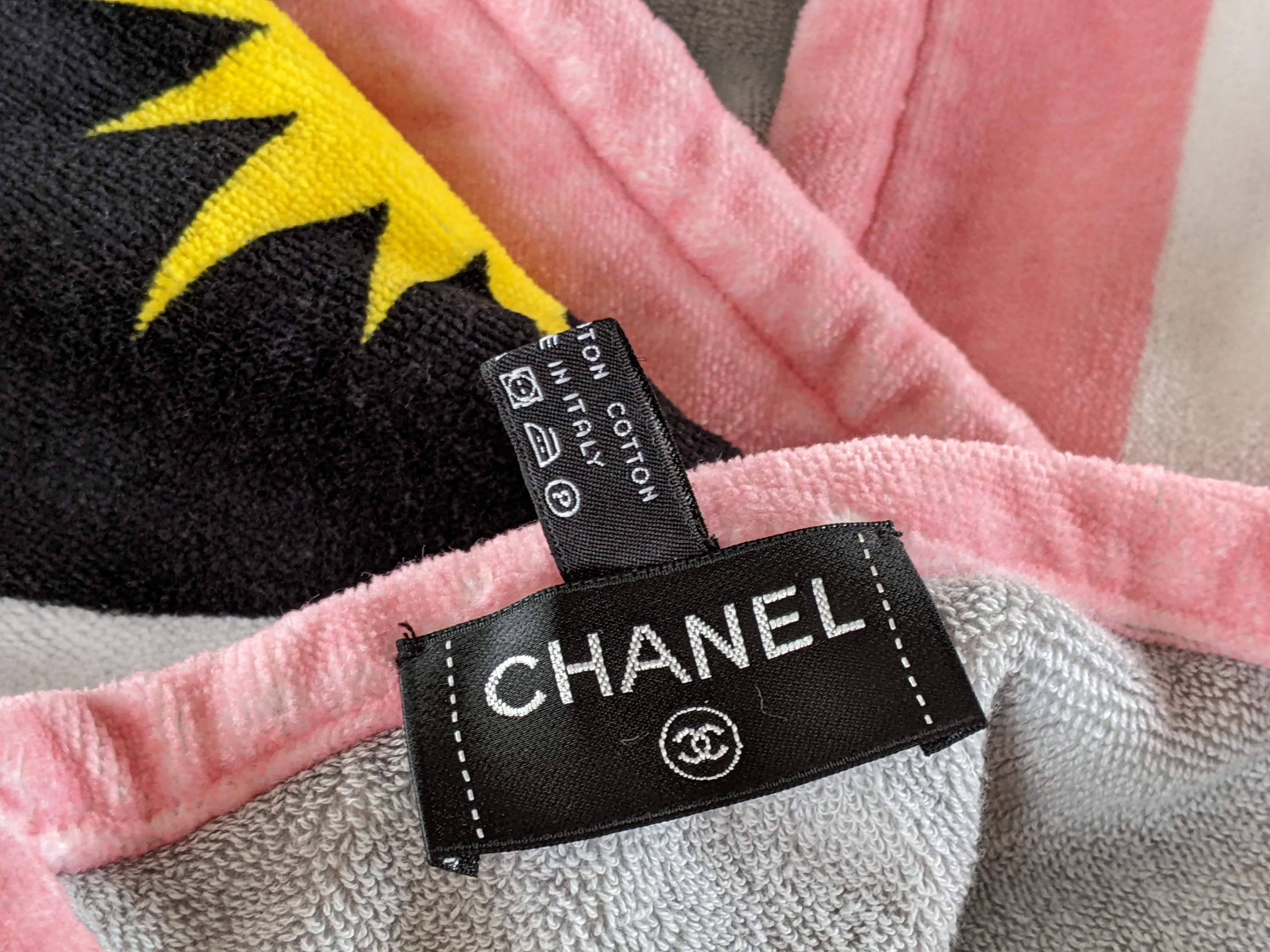 Chanel Pink "La Pause" Terry Cotton Beach Towel 125 x 180 cm