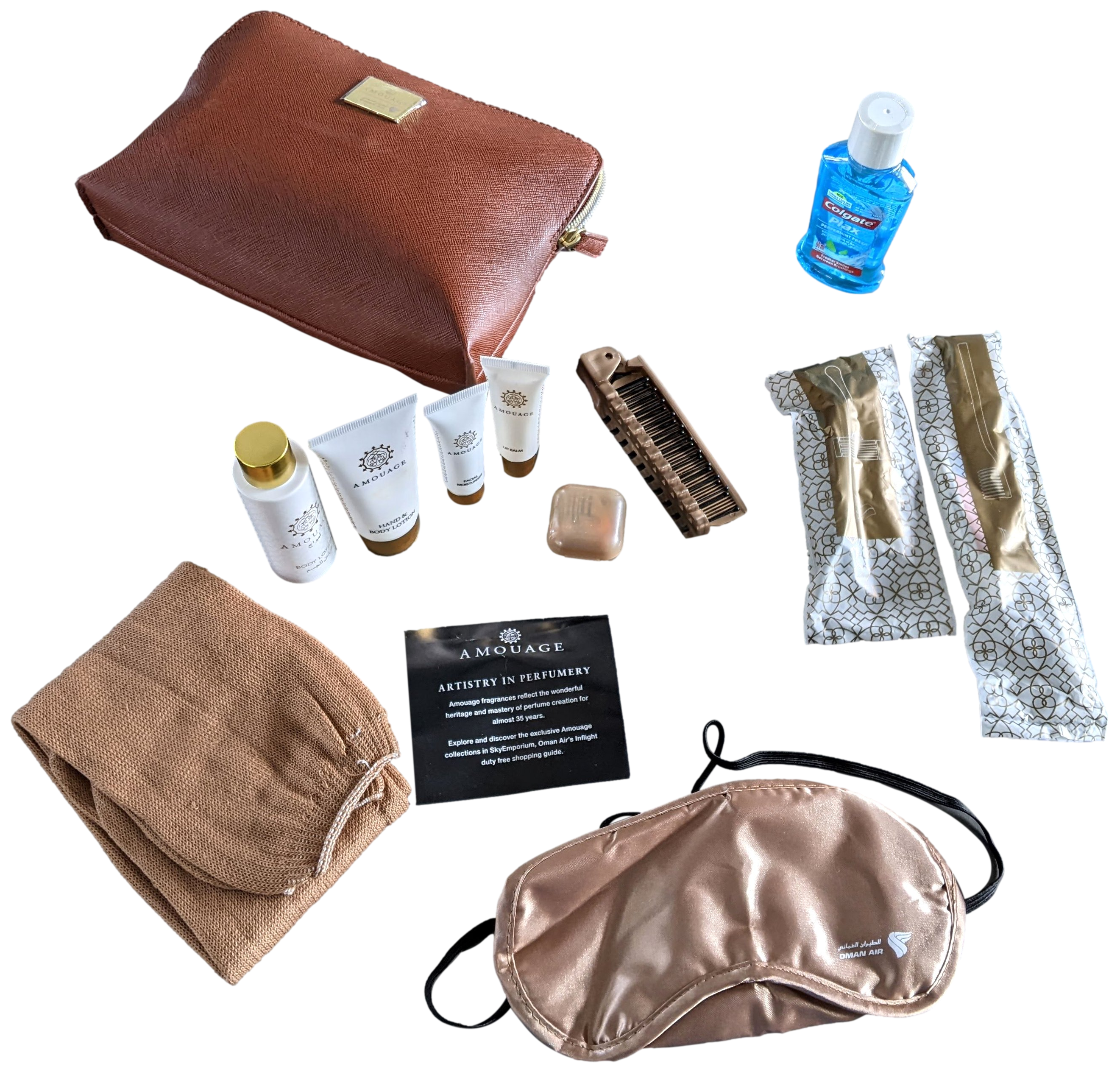 Amouage for Oman Air "Bolide" Zipped Cosmetic Kit Clutch Pochette Bag for VIP First Class only