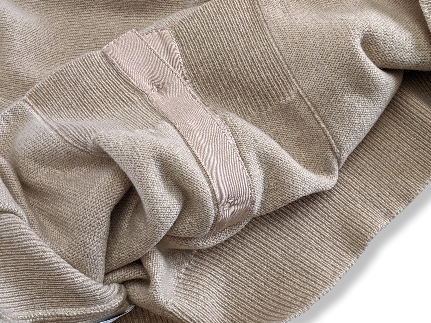Ballantyne Men's Beige Clair 100% Cashmere Made in Scotland V-Neck Cardigan Sweater Sz 50, Pur luxe! - poupishop