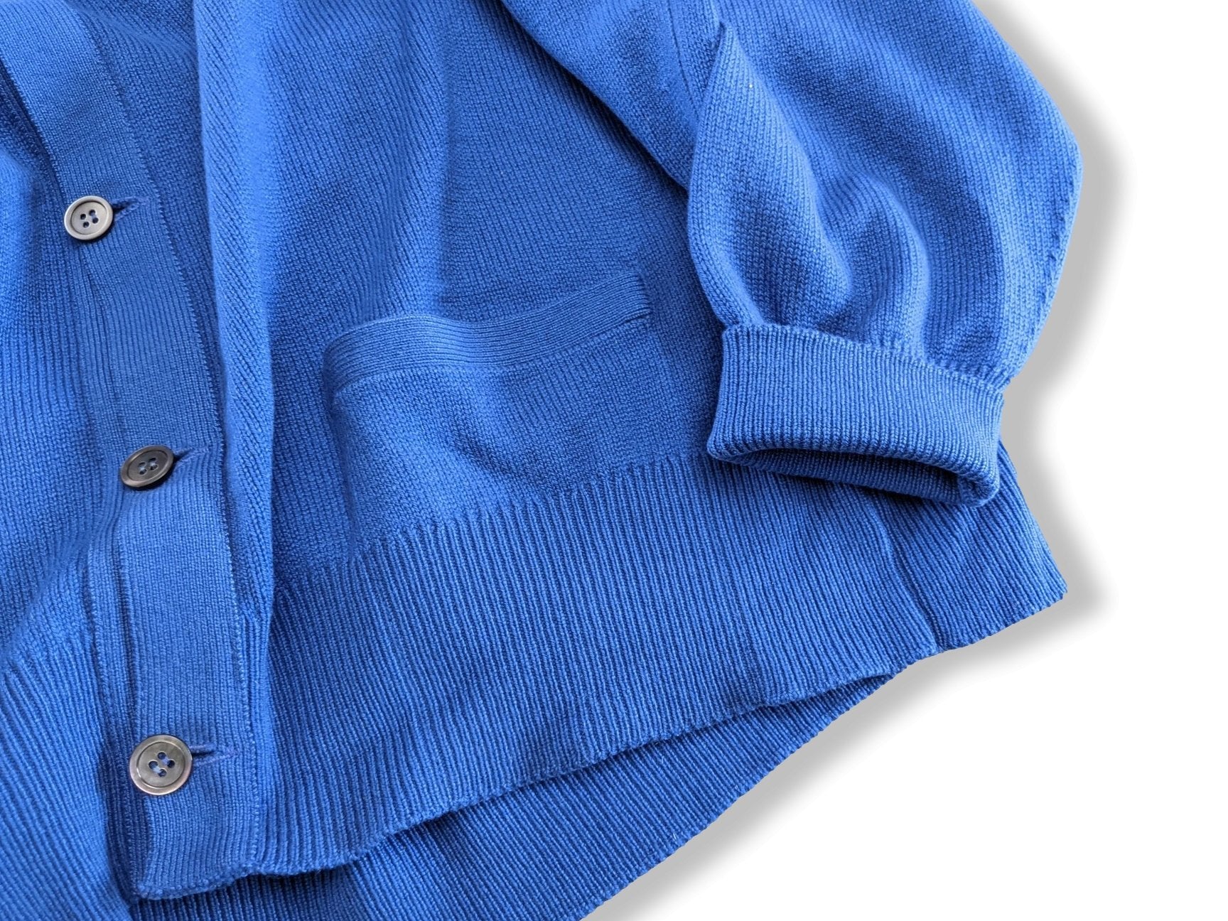 Ballantyne Men's Vibrant Blue 100% Cashmere Made in Scotland V-Neck Cardigan Sweater Sz 50, Pur luxe! - poupishop