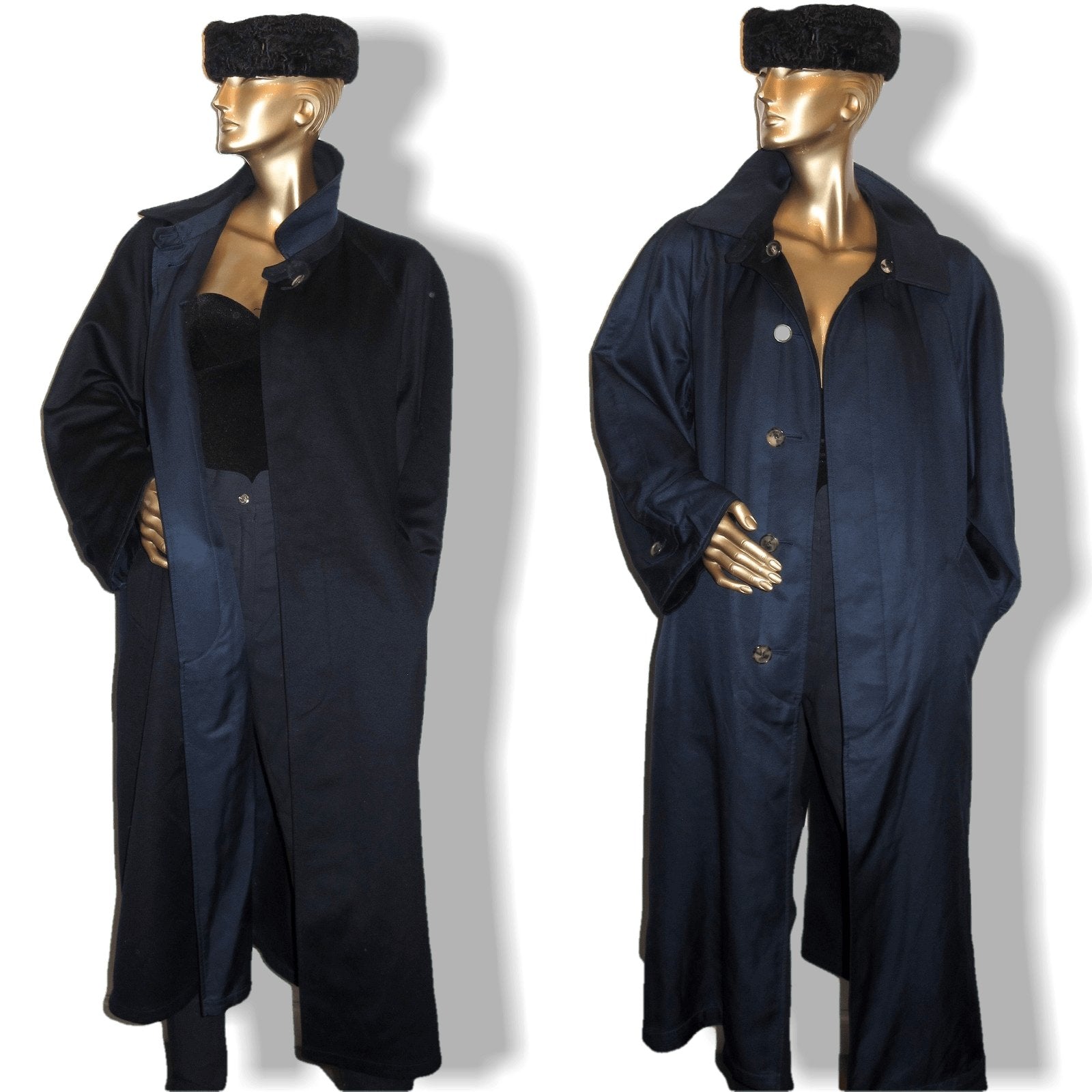 Brioni Men's Navy 100% Cashmere/100% Silk REVERSIBLE Coat Sz48, Pur Luxe! - poupishop