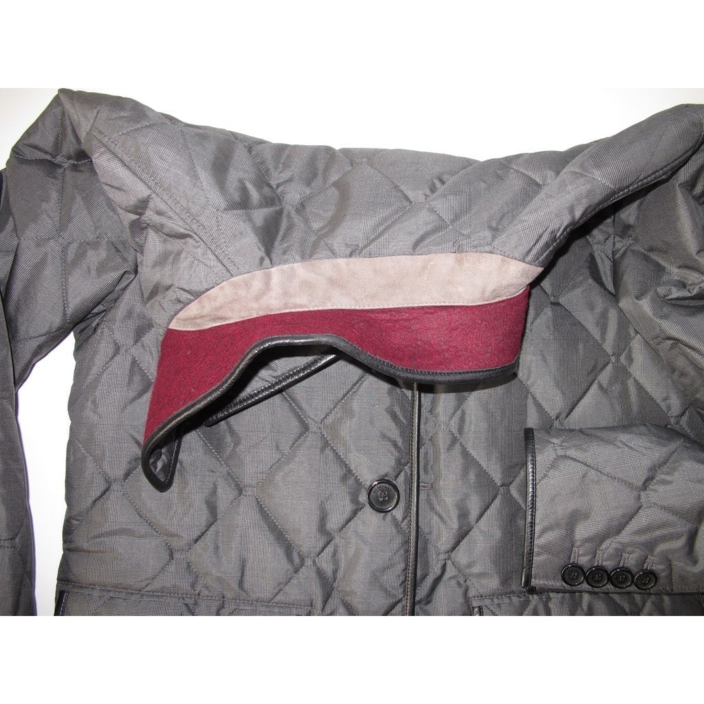 Burberry Men Leather & Quilted Jacket Prince de Galle Bnew, Sz48, NWT - poupishop